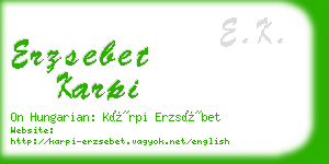 erzsebet karpi business card